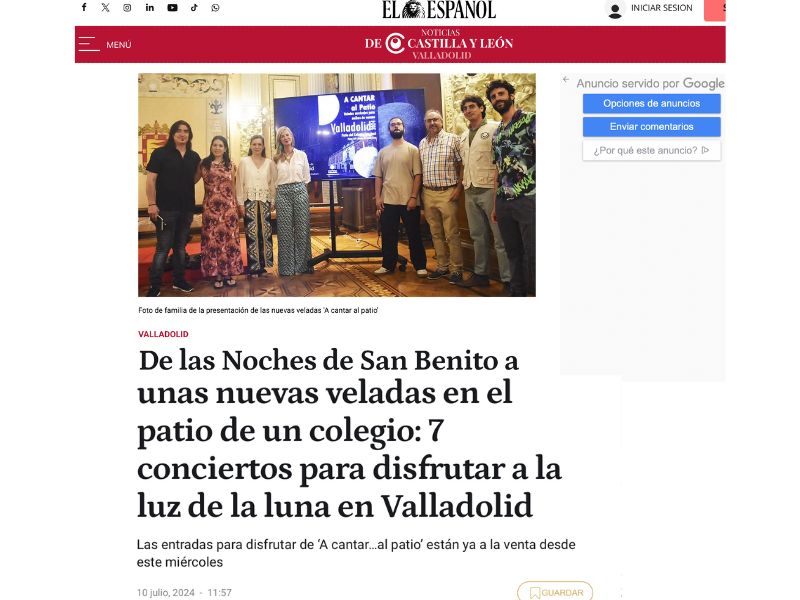 Noticia concierto de Valladolid