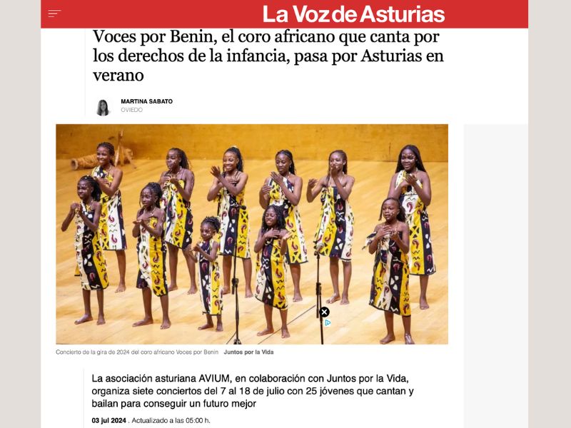 La Voz de Asturias, noticias de la gira de Voces