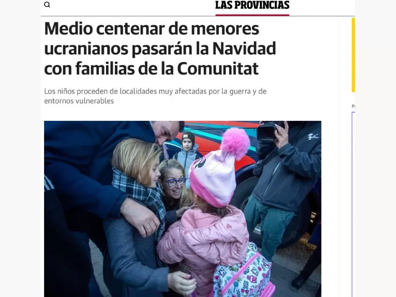 Las Provincias - Menores ucranianos en familias de acogida